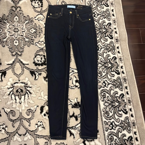 7 for All Mankind b(air) ankle skinny dark wash jeans 24 with stretch - Picture 2 of 5